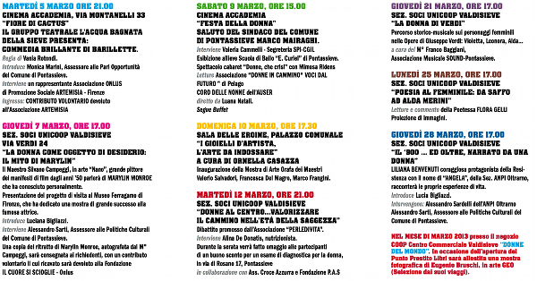 rassegna 8 marzo pontassieve
